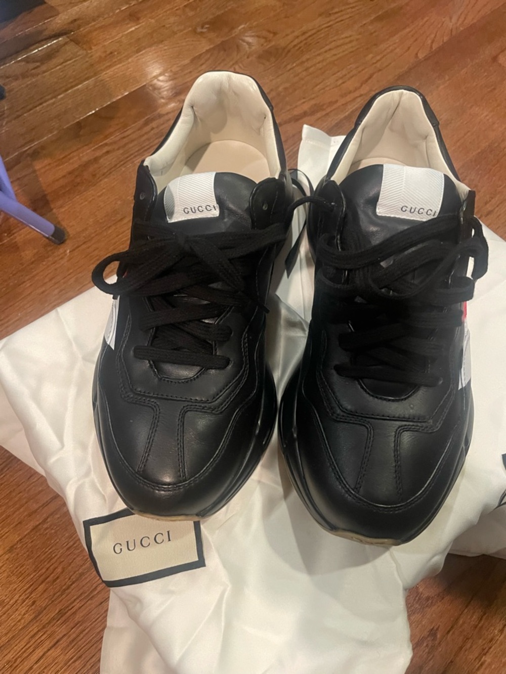 Gucci Men’s Black Leather Sneakers Gucci size 7 which fits American size 8-8.5